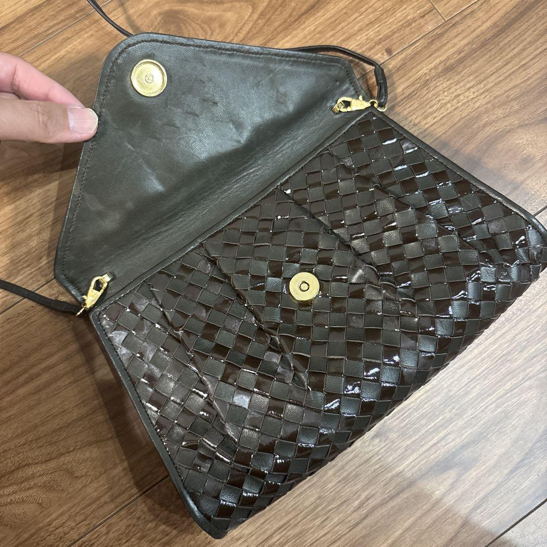 BALLY バリー レザー 本革製 エナメル 編み込 ショルダーバッグ