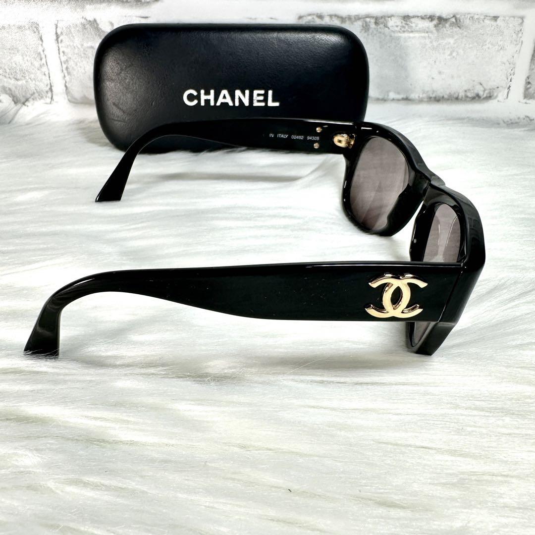 CHANEL サングラス 02462 ブラック ココマーク ゴールド ケース付き