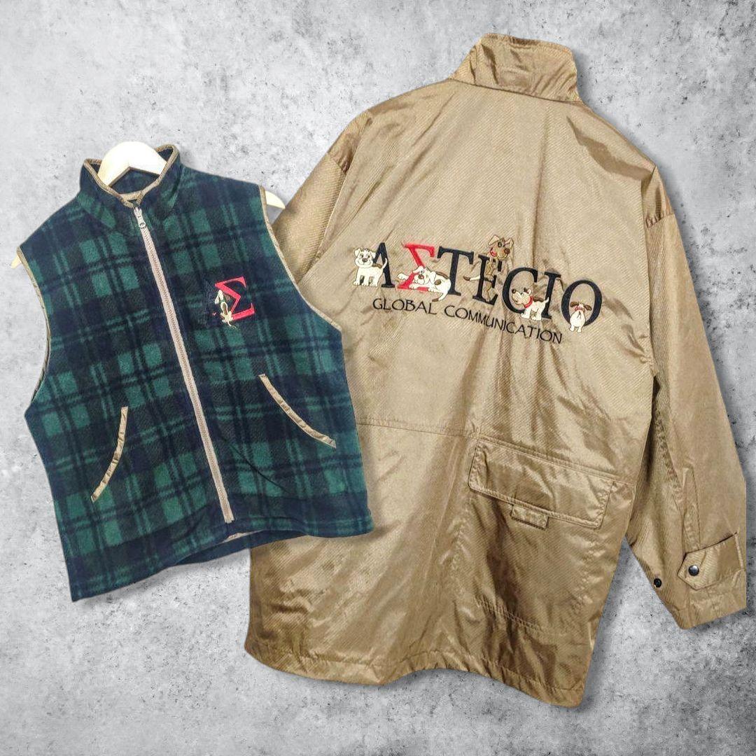 ライナーベスト付き ナイロンジャケット ビッグ刺繍 2way