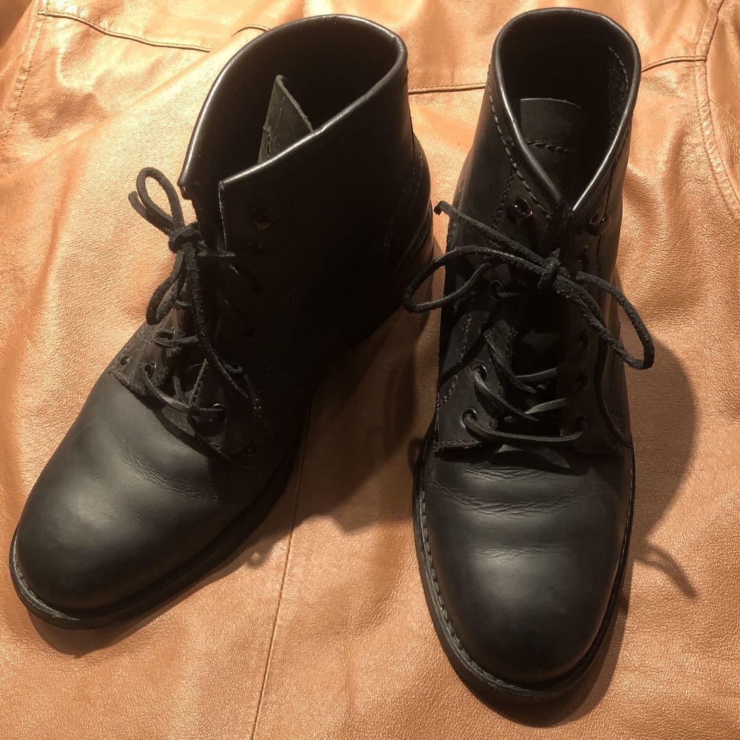 ブーツ　ワーク　ブラック　BLACK マットブラック　雰囲気　Vibram 黒