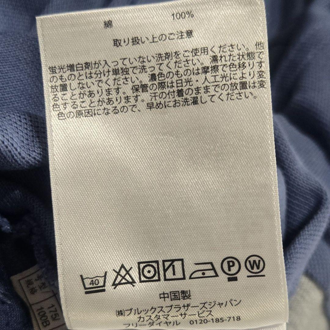 Brooks Brothers　半袖ポロシャツ　M　ブルー×グレー系　コットン