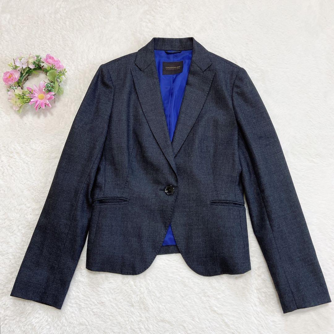 【美品】 トゥモローランド テーラードジャケット (M) サマーウール シルク