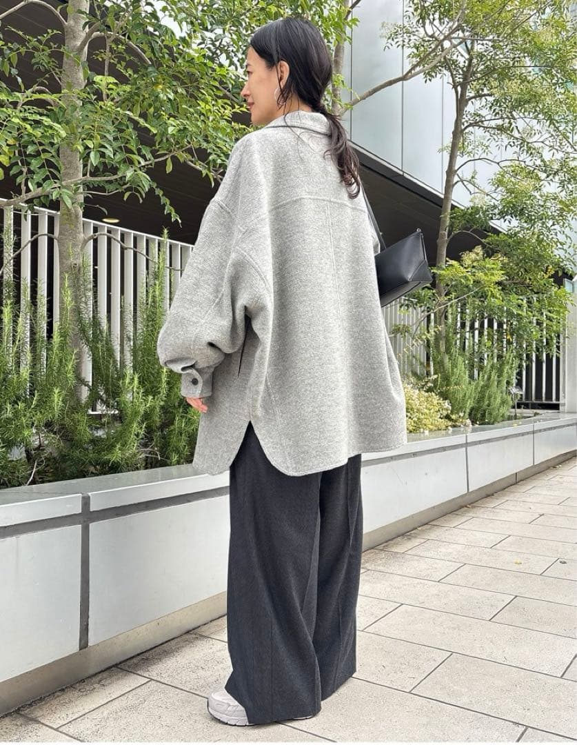 満足のいく スタニングルアー ブラッシュドウールミドルコート グレー サイズ2M STUNNING LURE