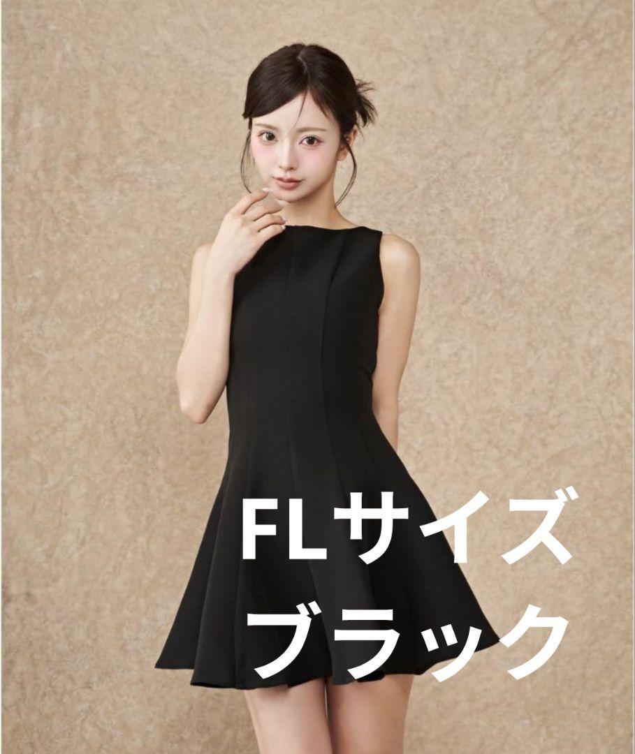 Darich ダーリッチ　シルエットフレアミニワンピース　FL ブラックワンピース