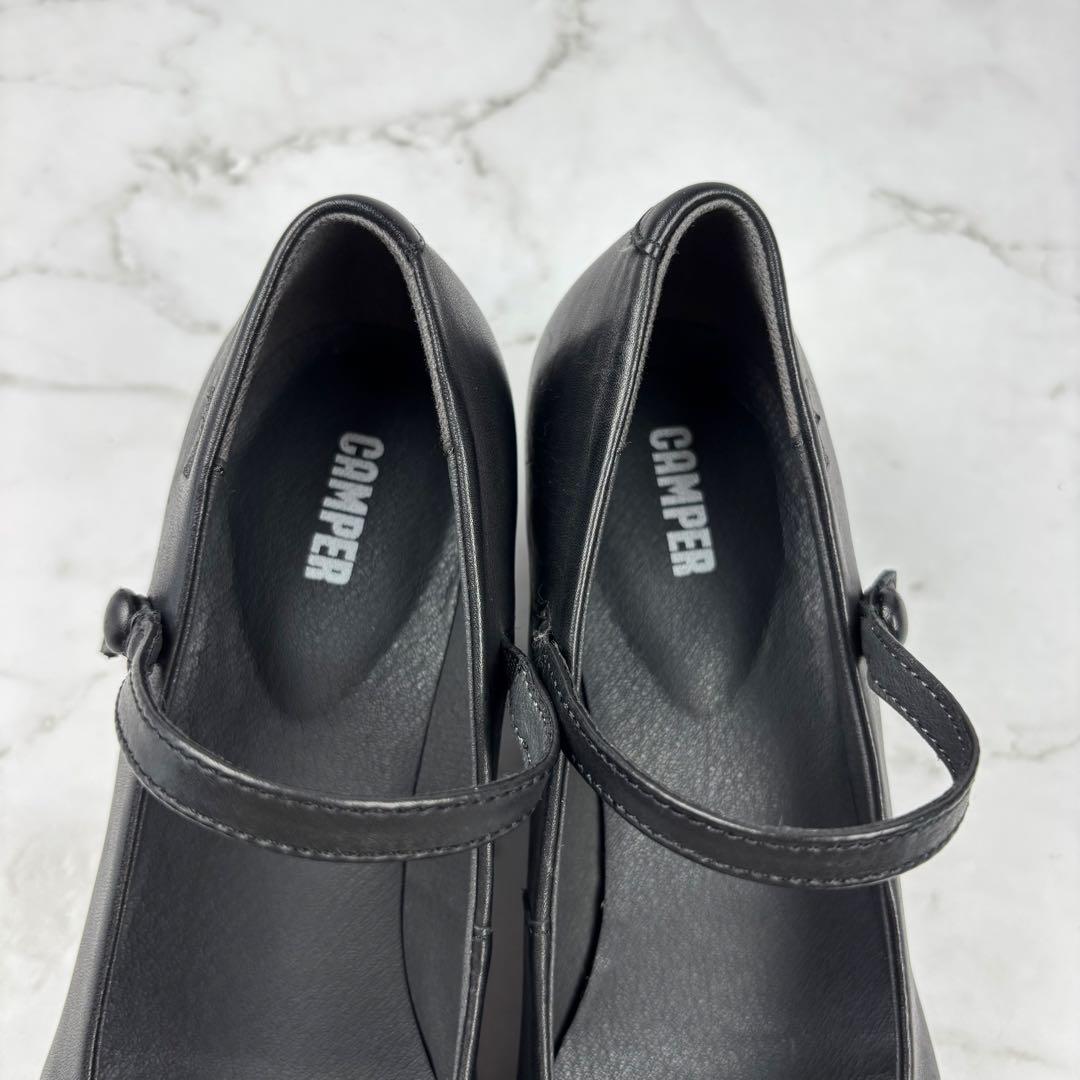 超人気の雑貨店 Camper 超美品】カンペール 24 メリージェーン エレナ 黒 靴
