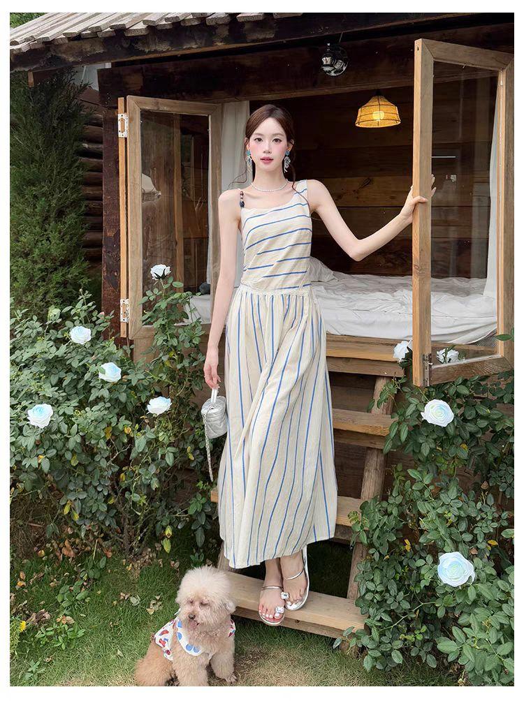 大人気❤️夏のロングワンピース　爽やか可愛いお出かけデート用