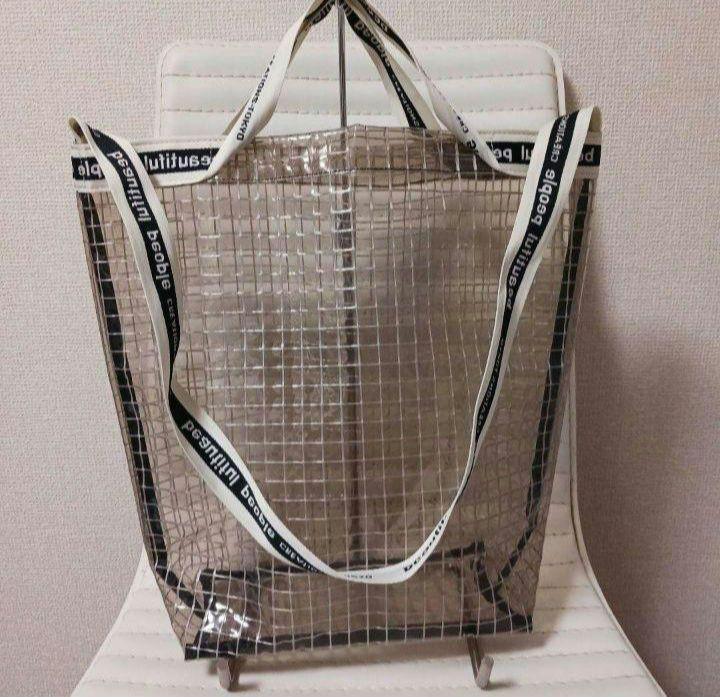 2321　ビューティフルピープル　トートバッグ　クリア　ほぼ未使用