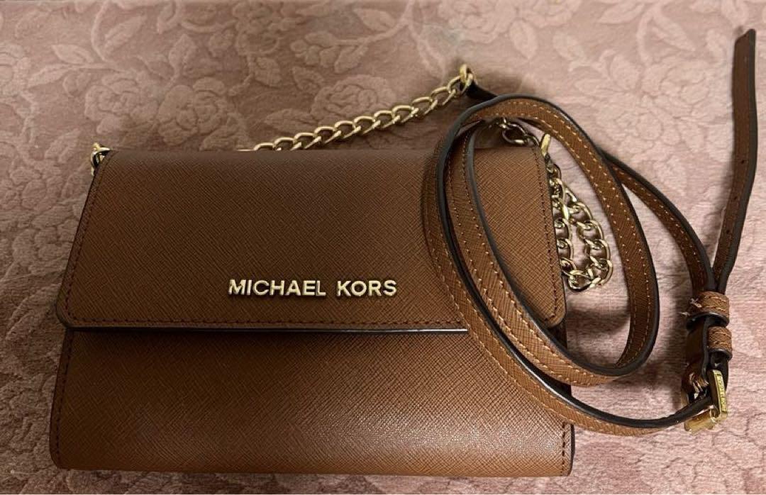 MICHAEL KORS ブラウンショルダーバッグ
