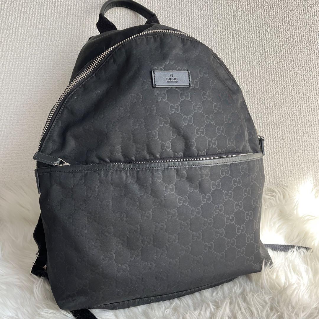 ✨️美品✨️  GUCCI  メンズ リュック ナイロン ブラック