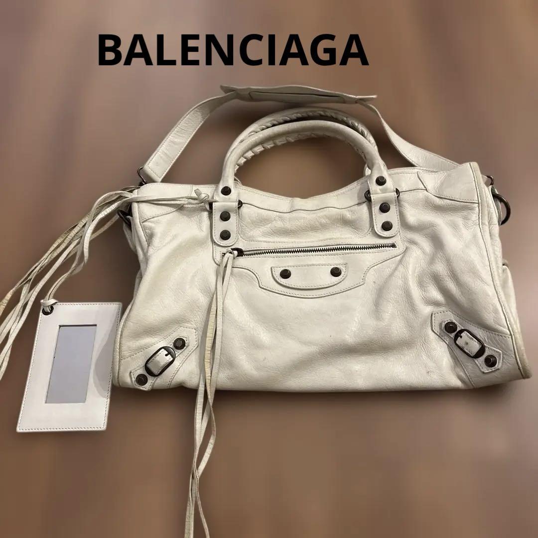 A*い様 【BALENCIAGA】 ホワイト ハンドバッグ タグ付き