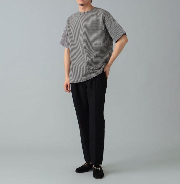 25ss A VONTADE / ミニボーダー ポケットTシャツ M