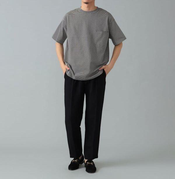 25ss A VONTADE / ミニボーダー ポケットTシャツ M