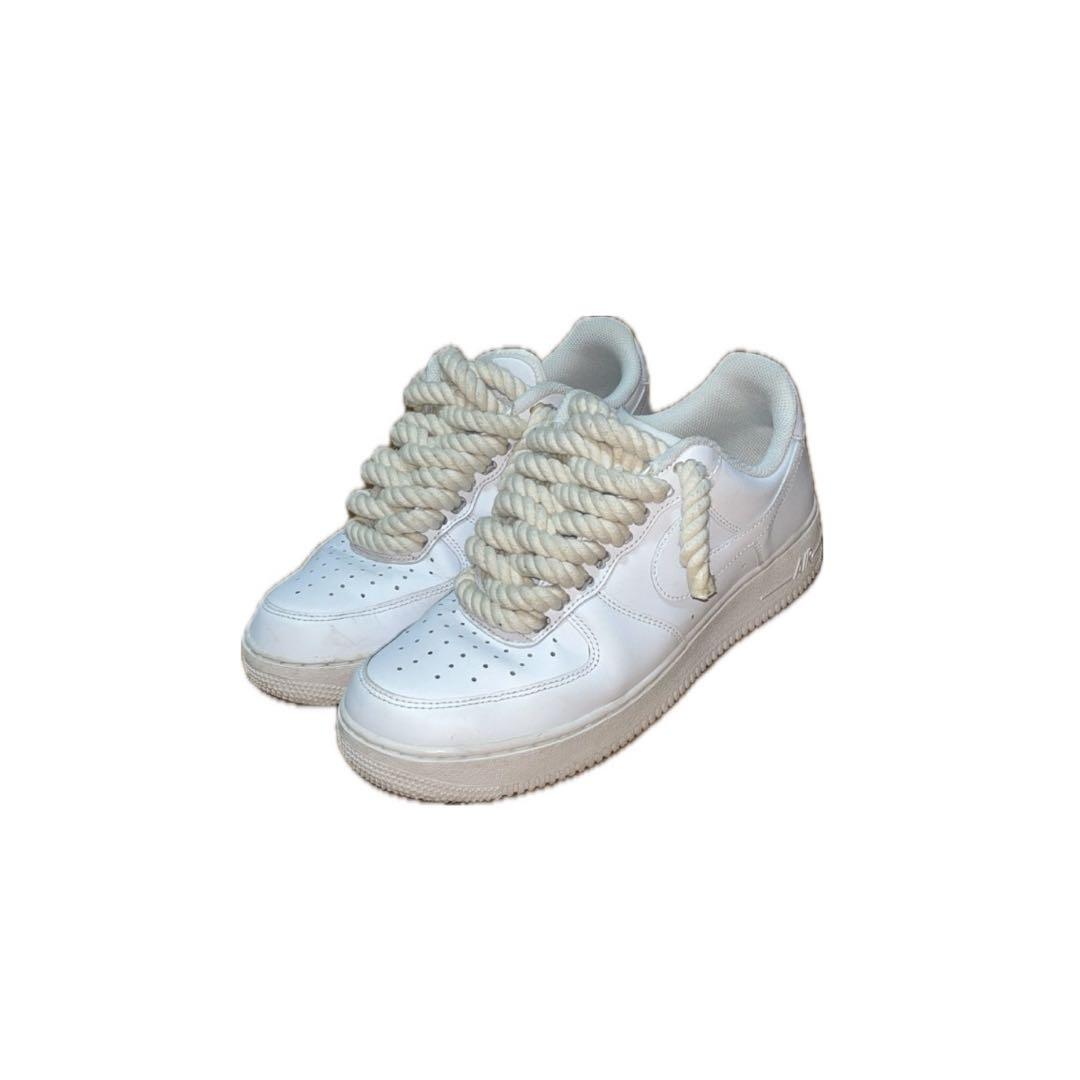 NIKE AIR FORCE 1 WHITE ROPE CUSTOM靴