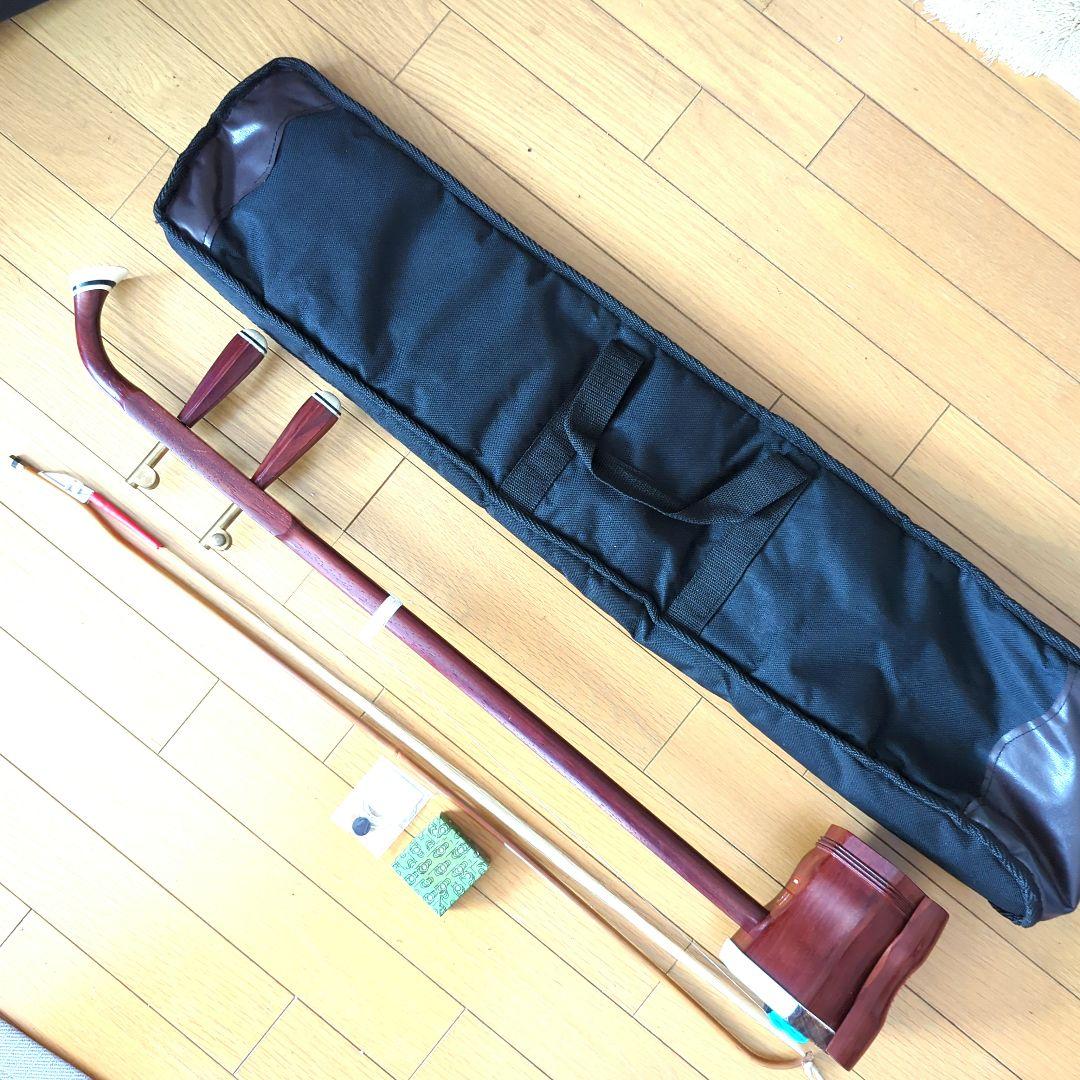 未使用 人工皮紅木二胡B 本蛇革と音色、音質同じ‼出入国に許可証不要‼