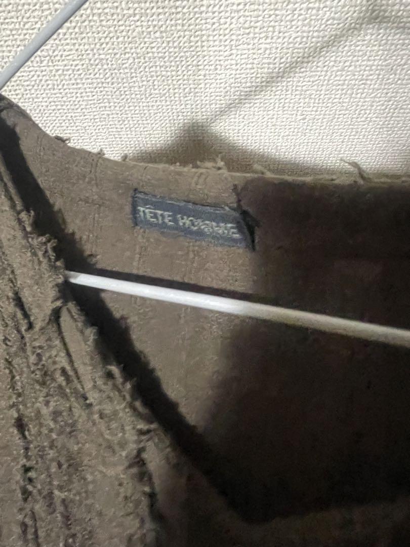 TETE HOMME ダークブラウン Vネックセーター