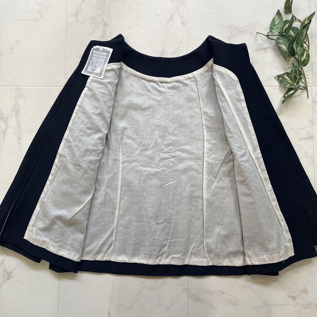 美品　BEARDSLEY 定価2.3万　コンチョボタンノーカラージャケット 美品 BEARDSLEY 定価2.3万 コンチョボタンノーカラージャケット