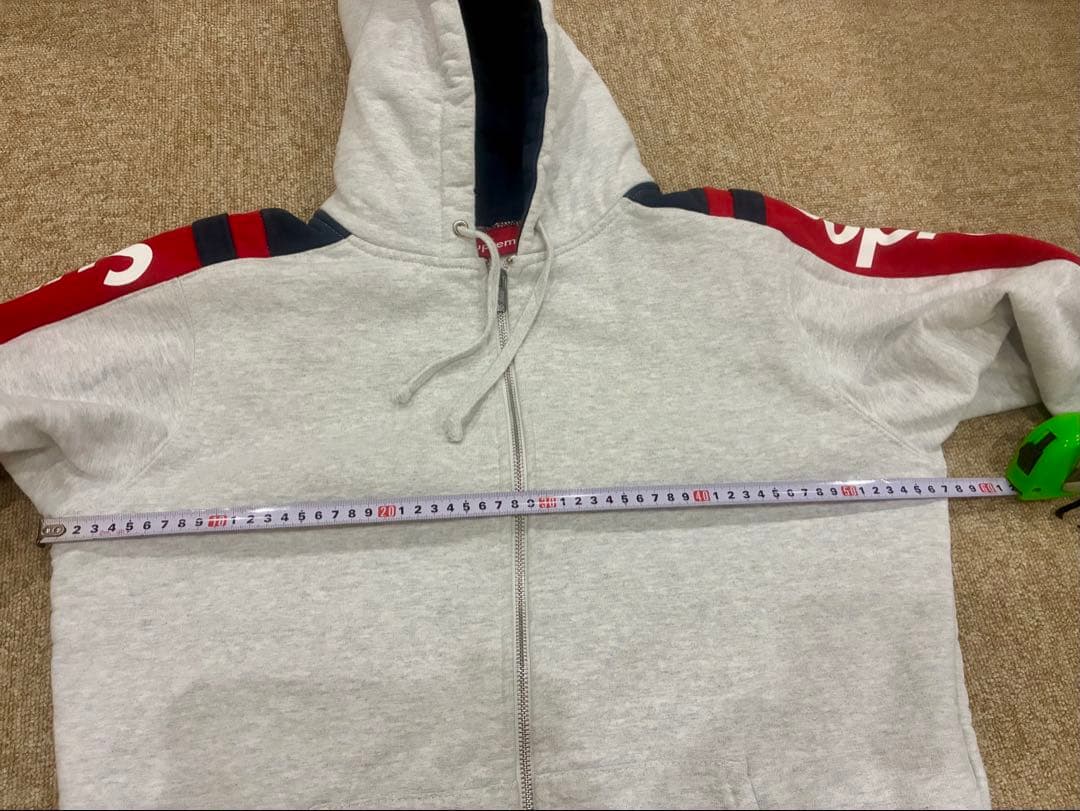 Supreme ジップアップパーカー グレー/ネイビー/レッド