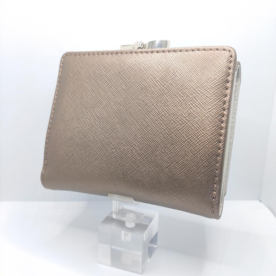 美品 ヴィヴィアンウエストウッド ゴールド がま口 三つ折財布