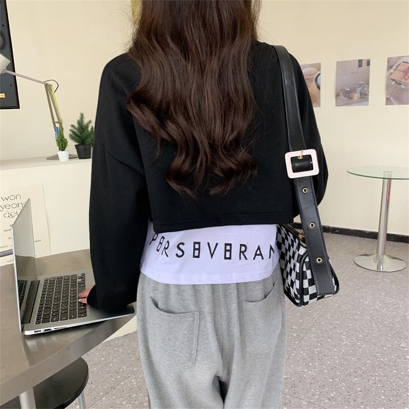 スペシャルオファ 長袖 レディース 韓国風 白黒 可愛い aob.adv.br