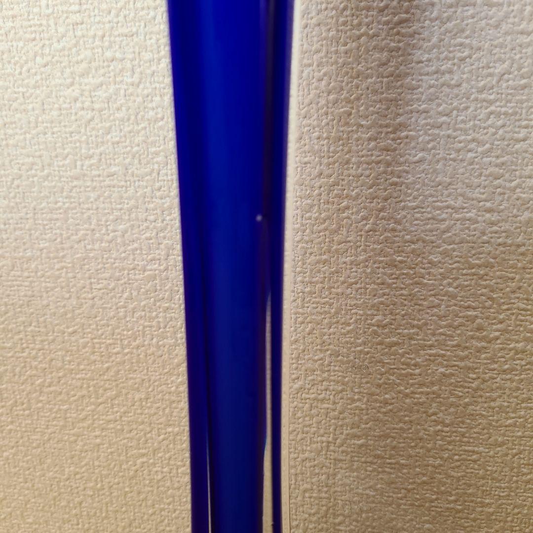 花瓶一輪挿しガラス青細長レトロ