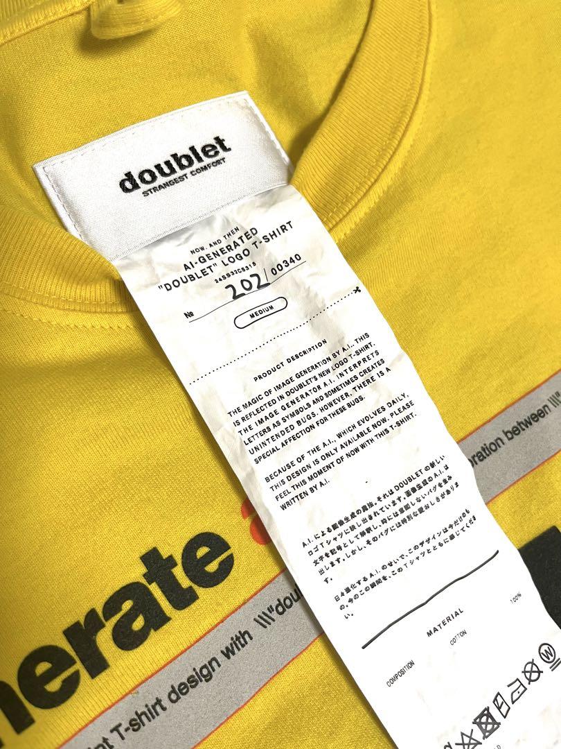 【関税込み】doublet イエロー AI Generated Tシャツ AI－GENERATED DOUBLET LOGO T