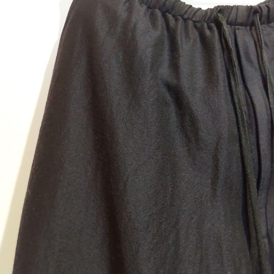 ウールシルクドローストリングパンツ ネイビー