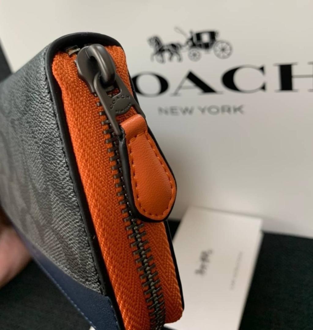COACH コーチ 新品 長財布 黒 メンズ レディース 財布 ブラック