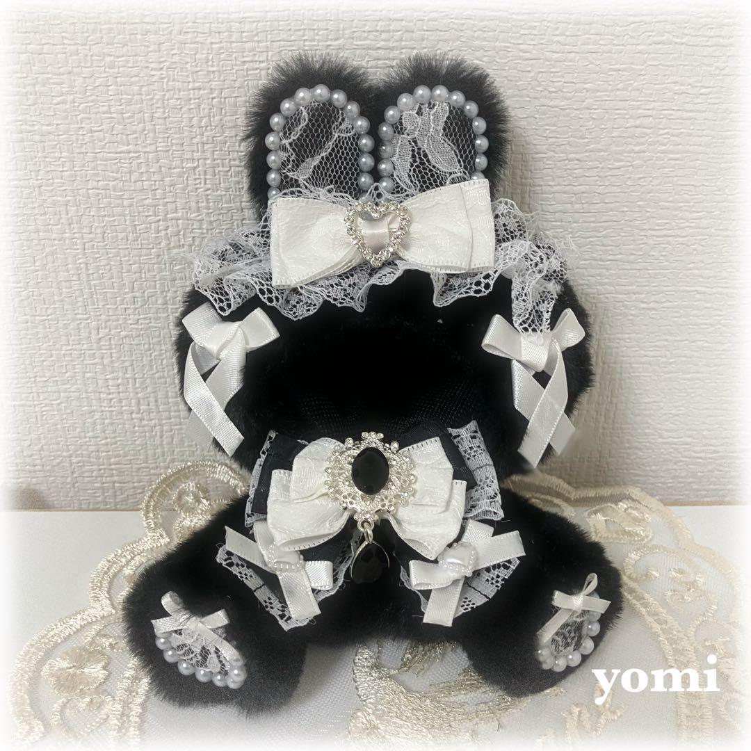 【ブルーローズ♡メイド垂れ耳うさぎ】おすわりぬい服 15cm 【バッグチャーム】 ブルーローズ♡メイド垂れ耳うさぎ】おすわりぬい服 15cm