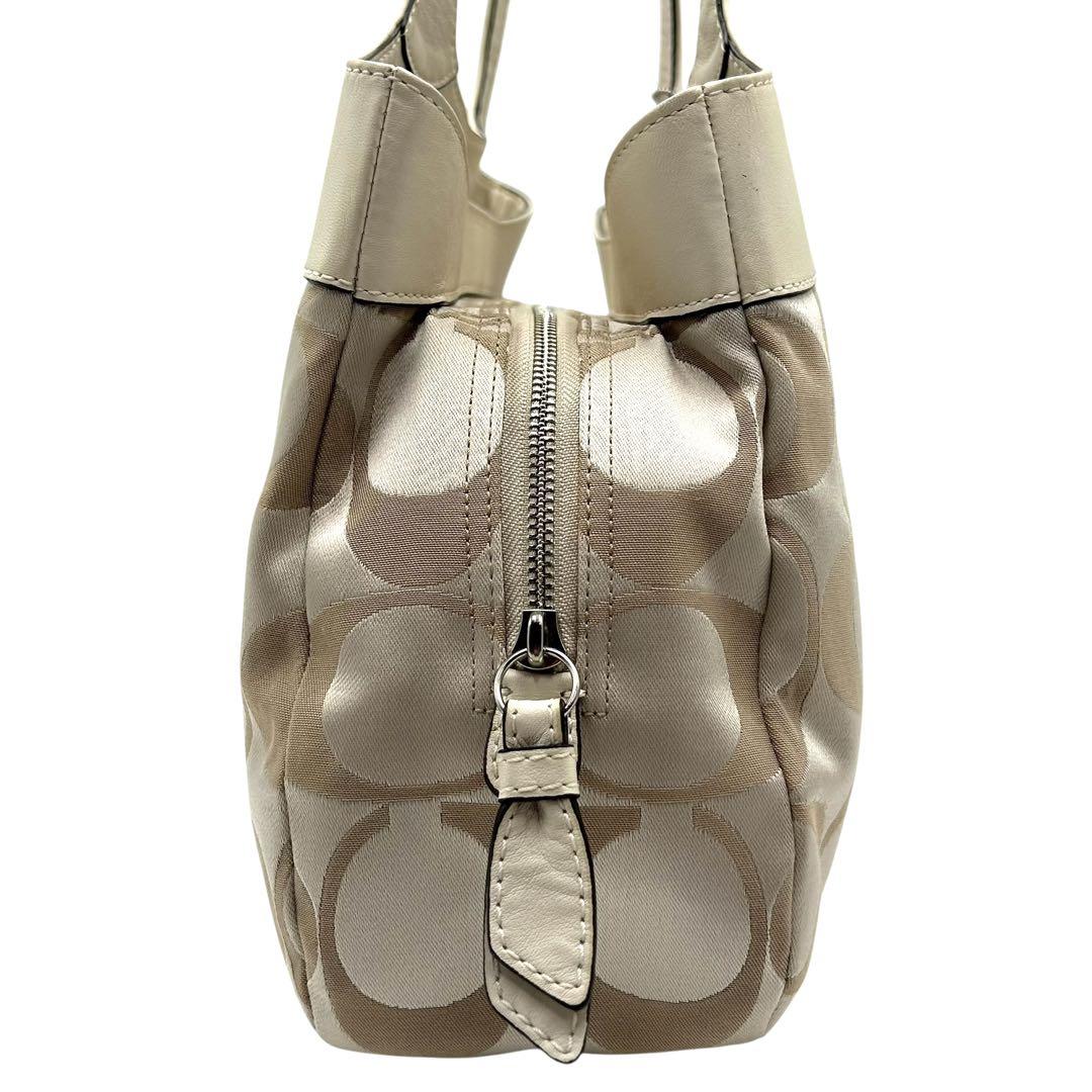 美品】 COACH コーチ トートバッグ シグネチャー ロゴプレート