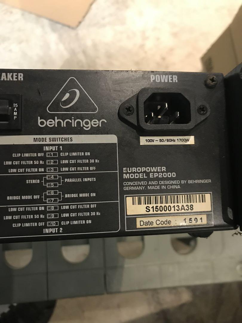Behringer EUROPOWER EP2000 パワーアンプ