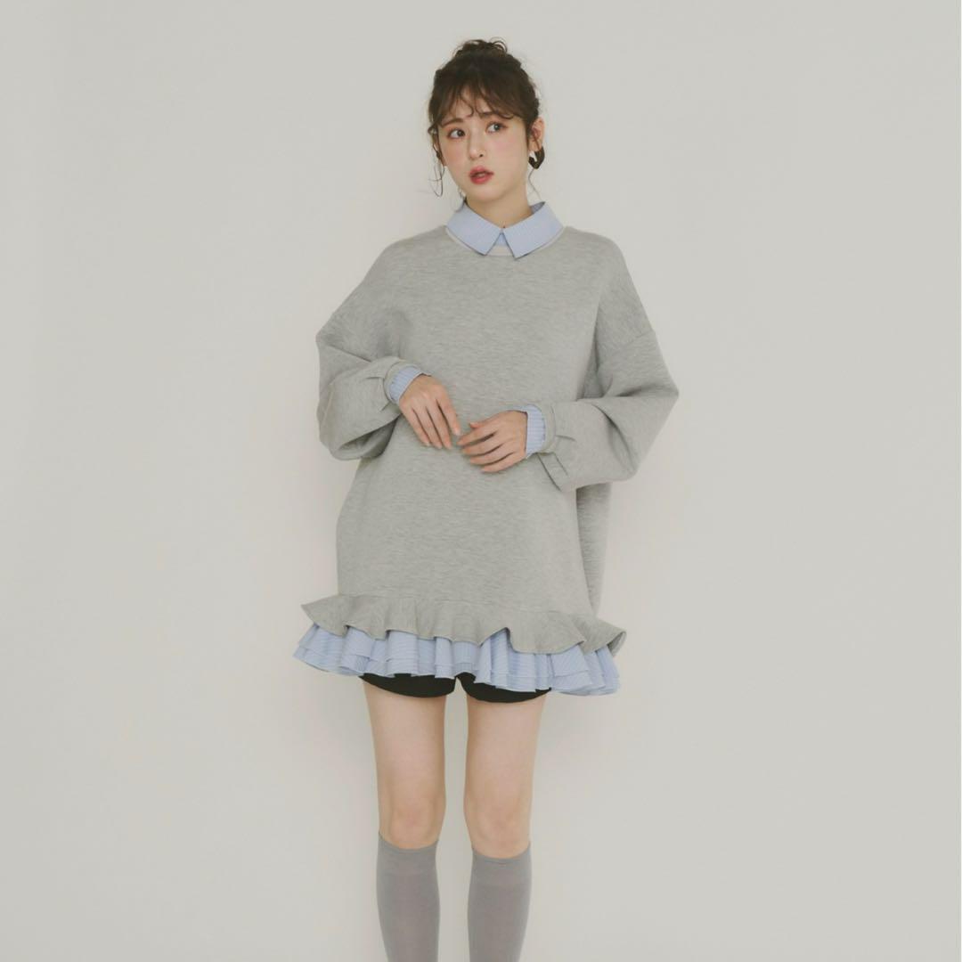 オルドット フリルレイヤードダンボールスウェット Olu.