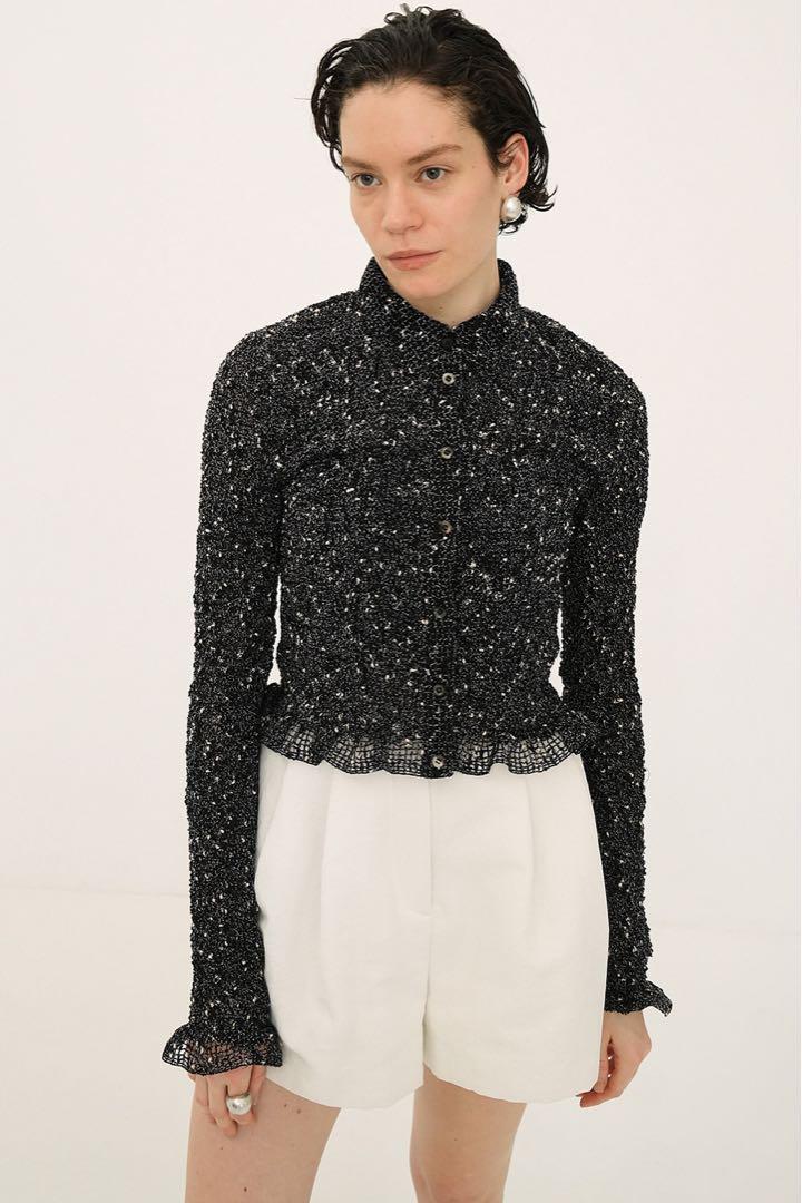CLANE MIX MESH GATHER SHIRT