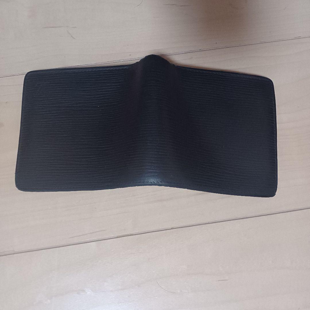 Louis Vuitton ブラックレザー 二つ折り財布