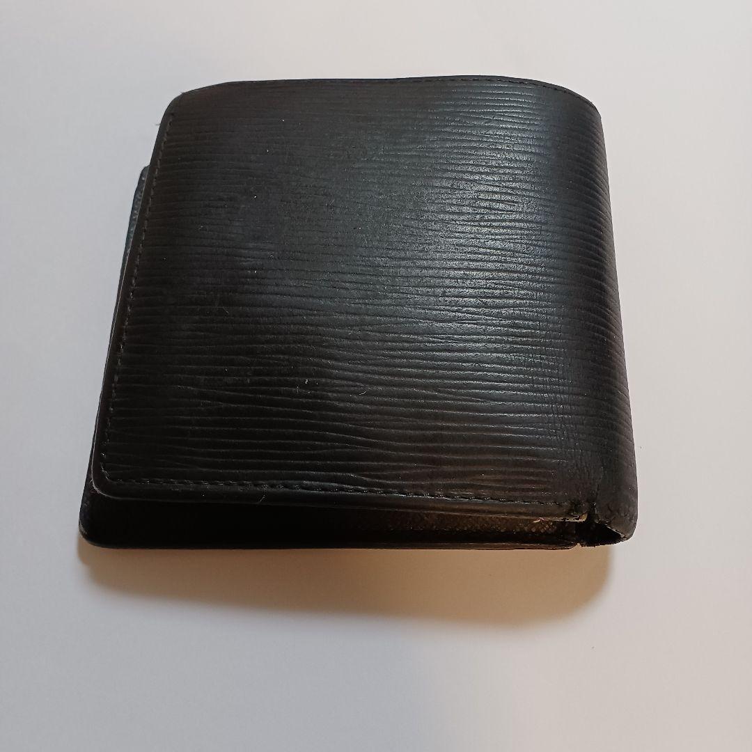 Louis Vuitton ブラックレザー 二つ折り財布