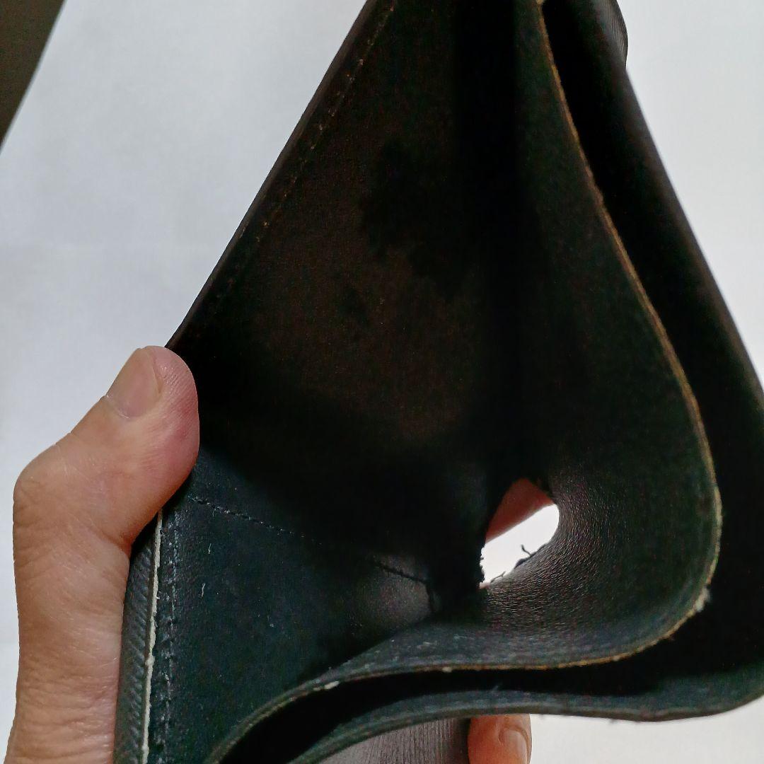 Louis Vuitton ブラックレザー 二つ折り財布