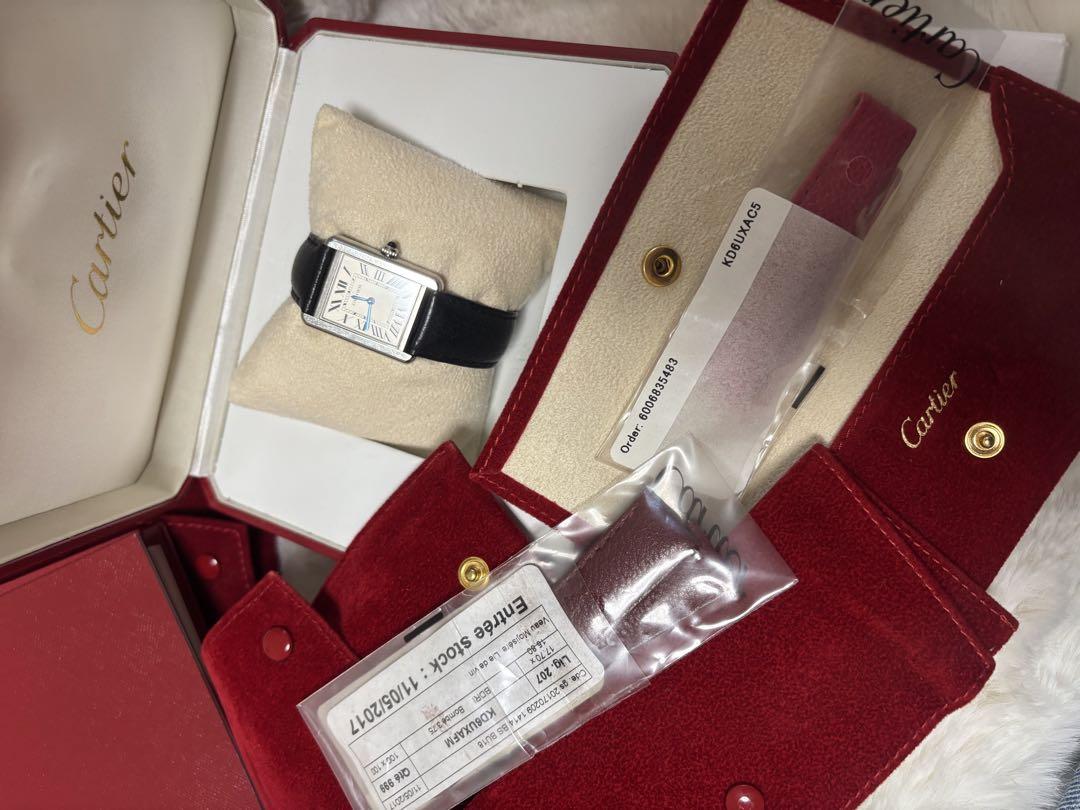 Cartier タンクソロ 腕時計/ベルト2本、持ち歩きポーチ2つ付き