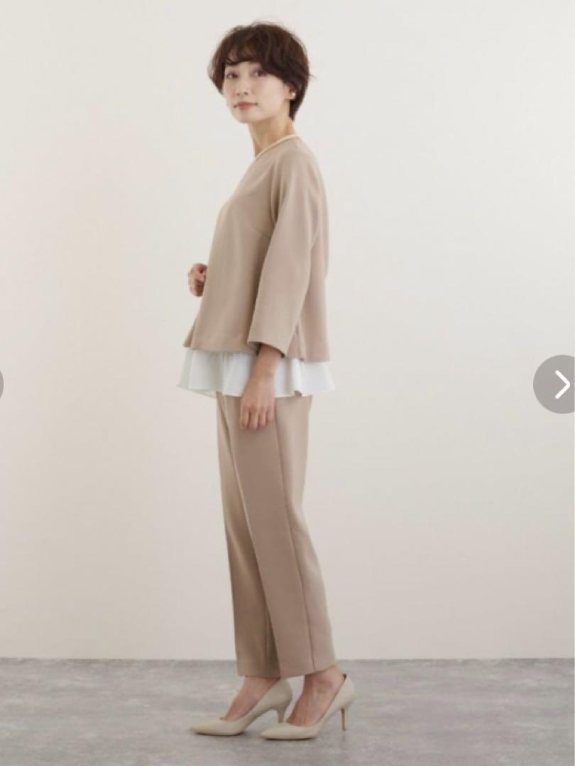 未使用 DRESS LAB レイヤード風フリルトップス＆パンツ セットアップ