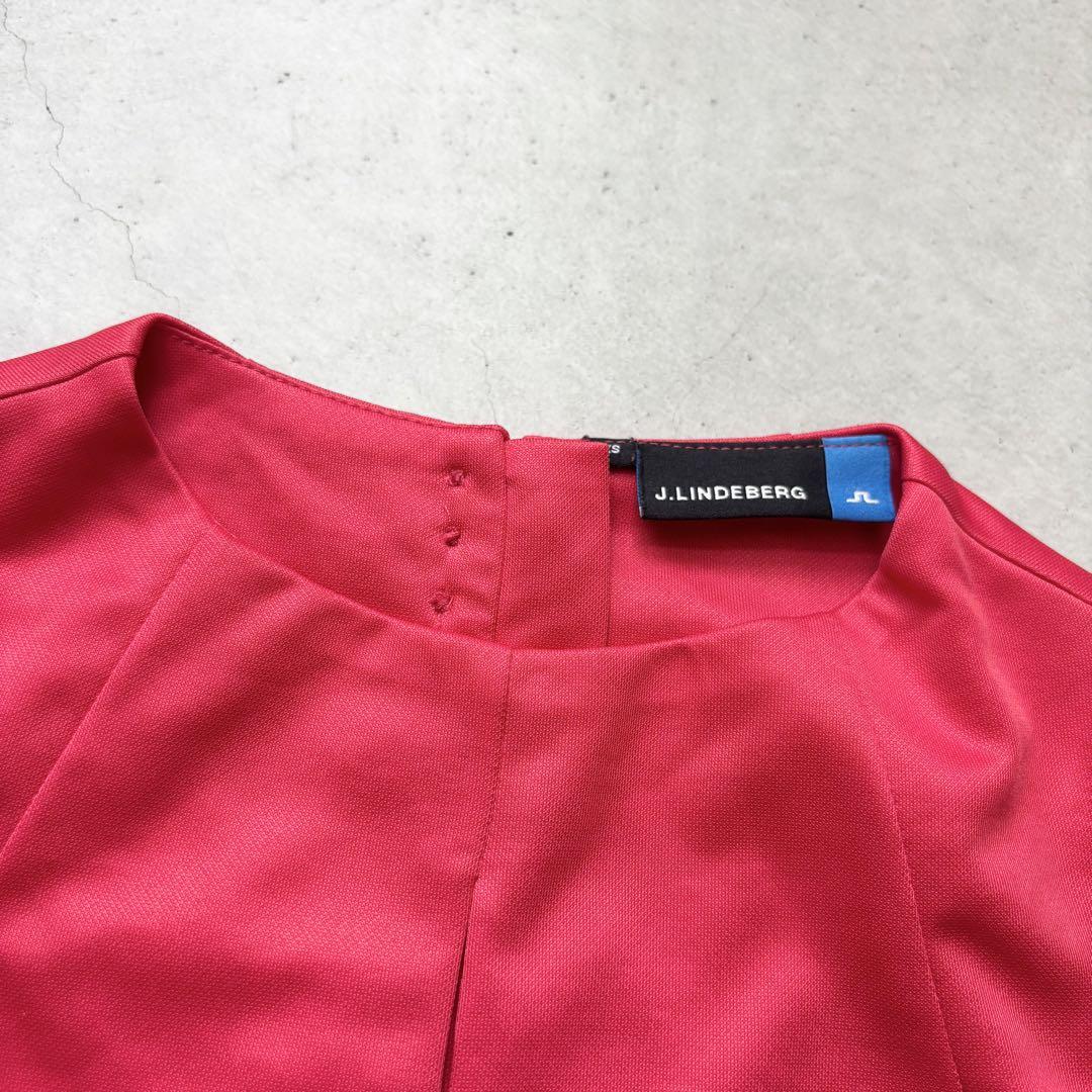 J.LINDEBERG ジェイリンドバーグ ノースリーブワンピース XS レッド J.LINDEBERG ジェイリンドバーグ ノースリーブワンピース XS