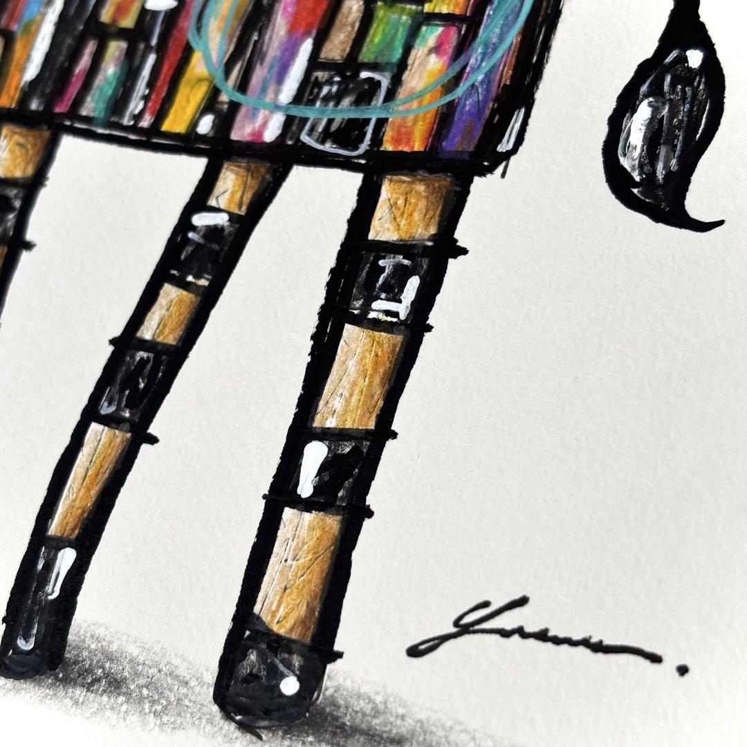 乗せてゆくあの壁の向こうへ 」｜絵画 原画 抽象画 動物画