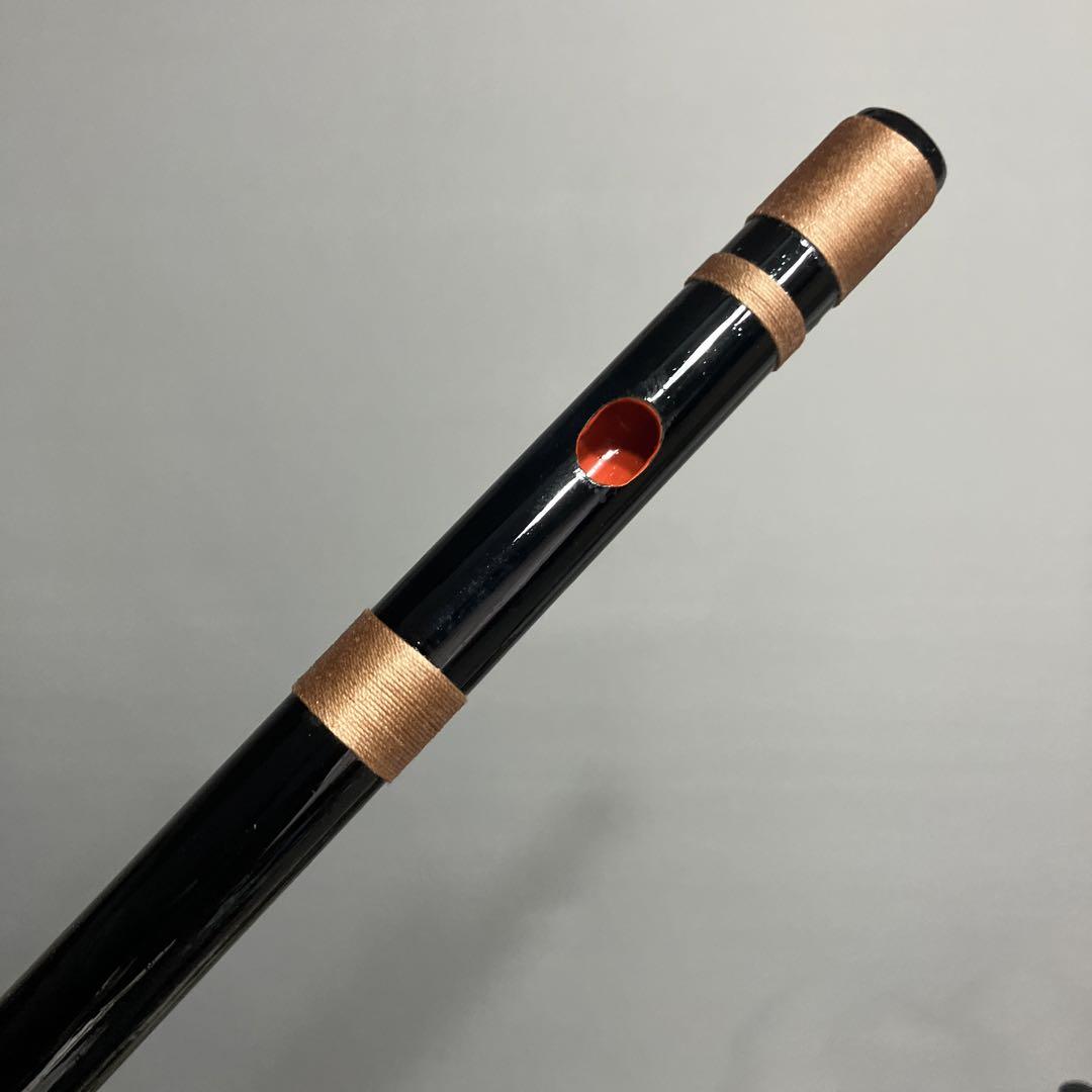 篠笛八本調子 C管 唄物 ドレミ調 天地糸巻 CMR8-196 西洋音階 黒塗