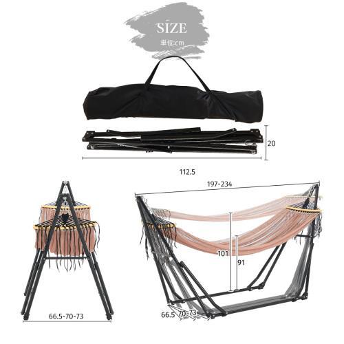 ハンモック 自立式 ポータブルハンモック 専用ケース付き 1年安心保証