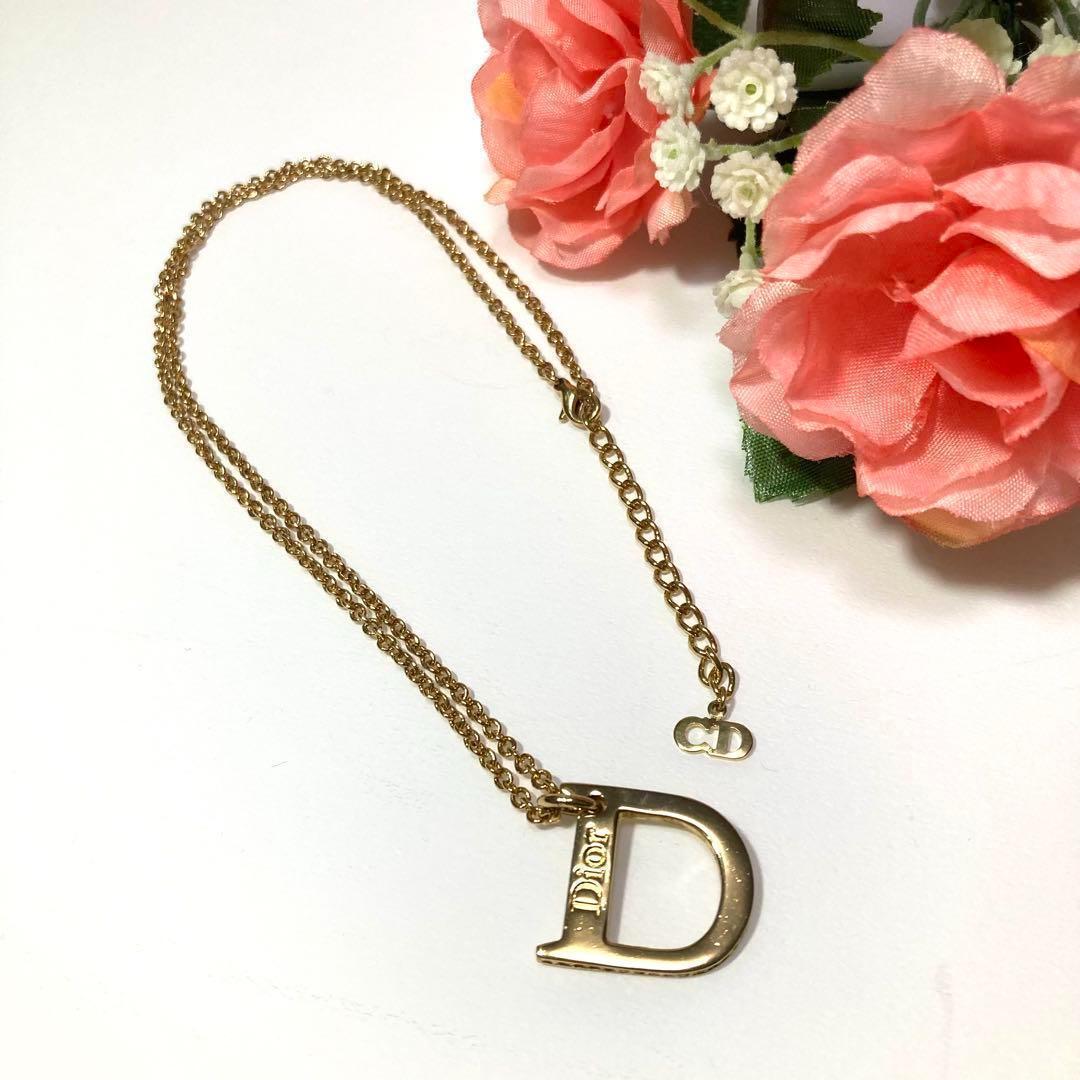 極美品⭐︎Dior ネックレス CD サークルロゴ ラインストーン