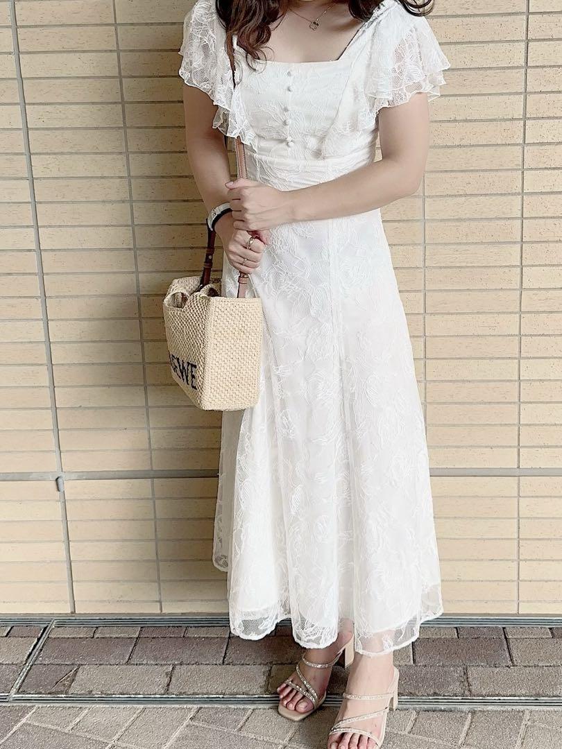 エイミーイストワール スクエアネックレースワンピース S