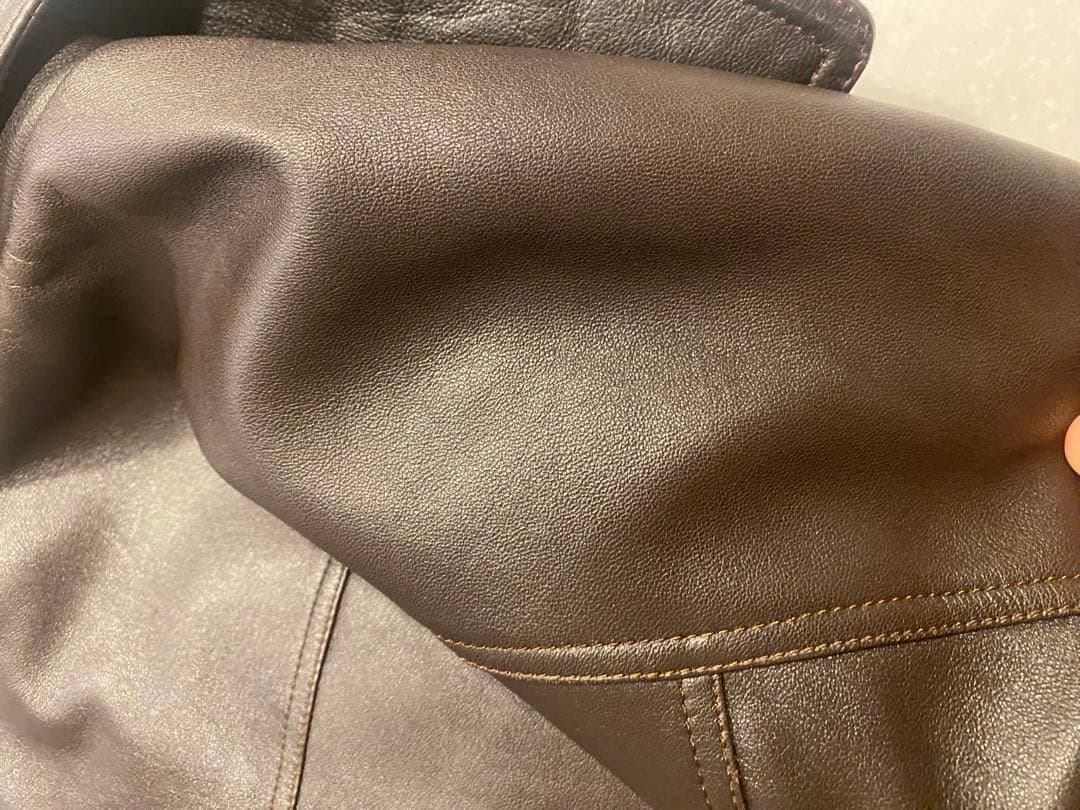 ブラウンレザー スタンドカラージャケット ブラウンレザー スタンドカラージャケット