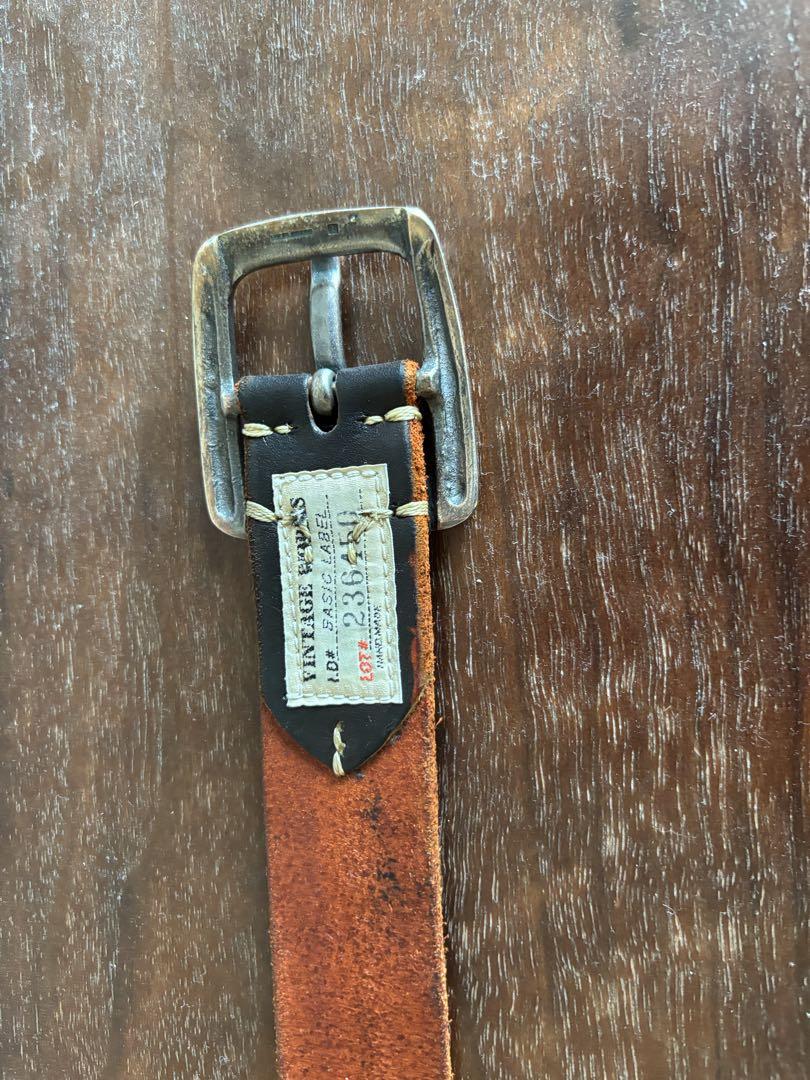 【茶芯】Vintage Works レザー ベルト ブラック