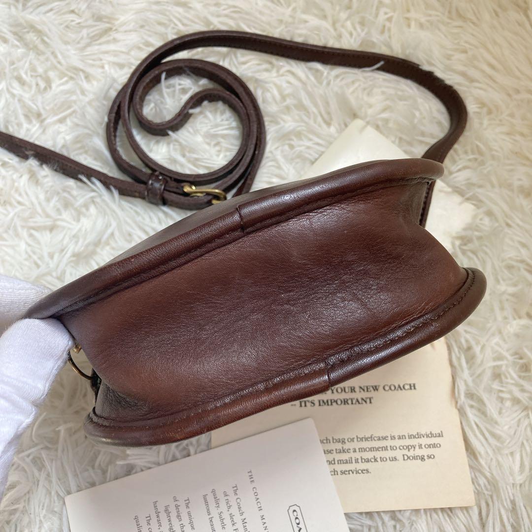 極美品 vintage coach old 茶 キャンティーン 丸型
