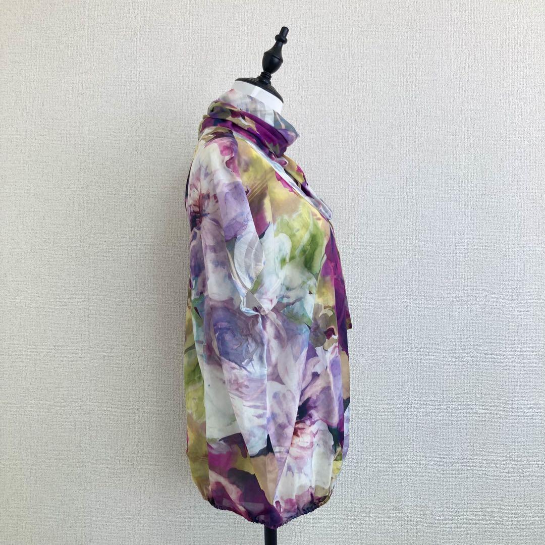 最終価格☆sartoria BASSANI ボウタイ リボン ブラウス 花柄