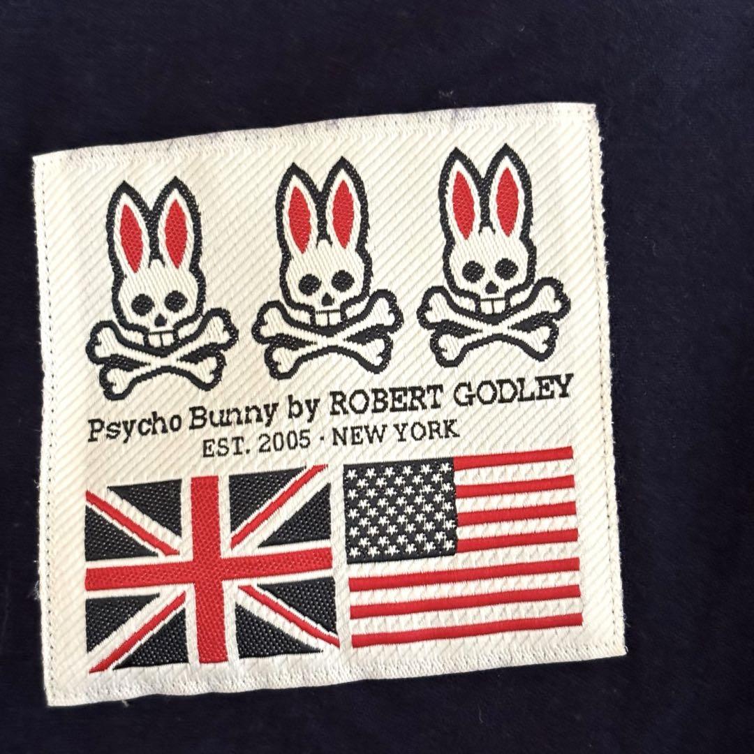 美品⭐︎Psycho Bunny 長袖シャツ　クレイジー切替　ネイビー　M