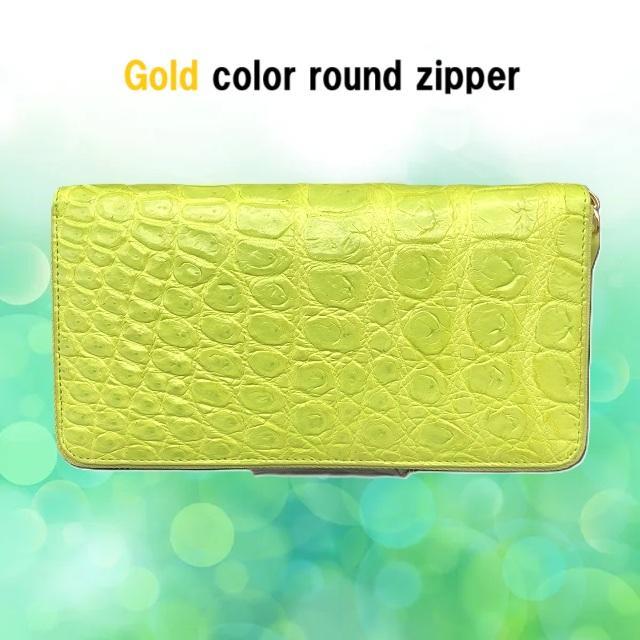 フォロー割　本物クロコ・一枚革　シャム　クロコダイル　長財布　LGG1