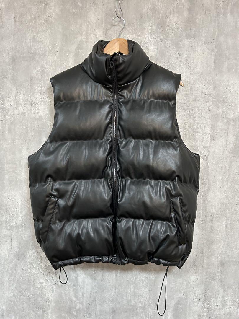 美品 未使用 タグ付 HALHAM ハルハム フェイクレザー ベスト 黒 M